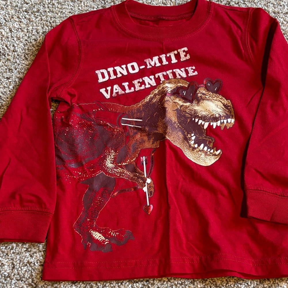 3T Valentine’s Day dinosaur shirt